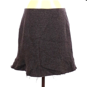 Madewell 4 dark grey wool blend raw hem lined‎ A line dark academia mini skirt